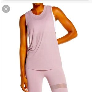 ALO yoga heat wave tank in rosewood